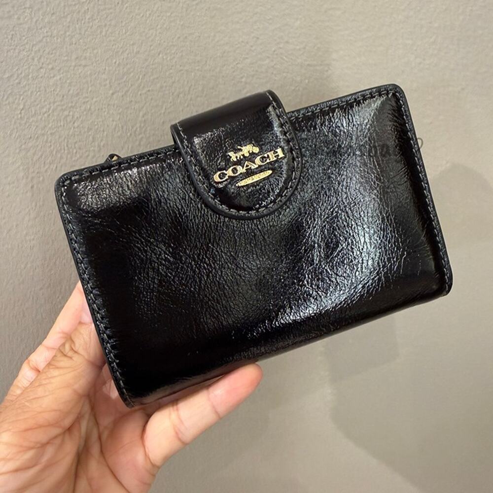 Coach Medium Corner Zip Wallet CEC33 Black